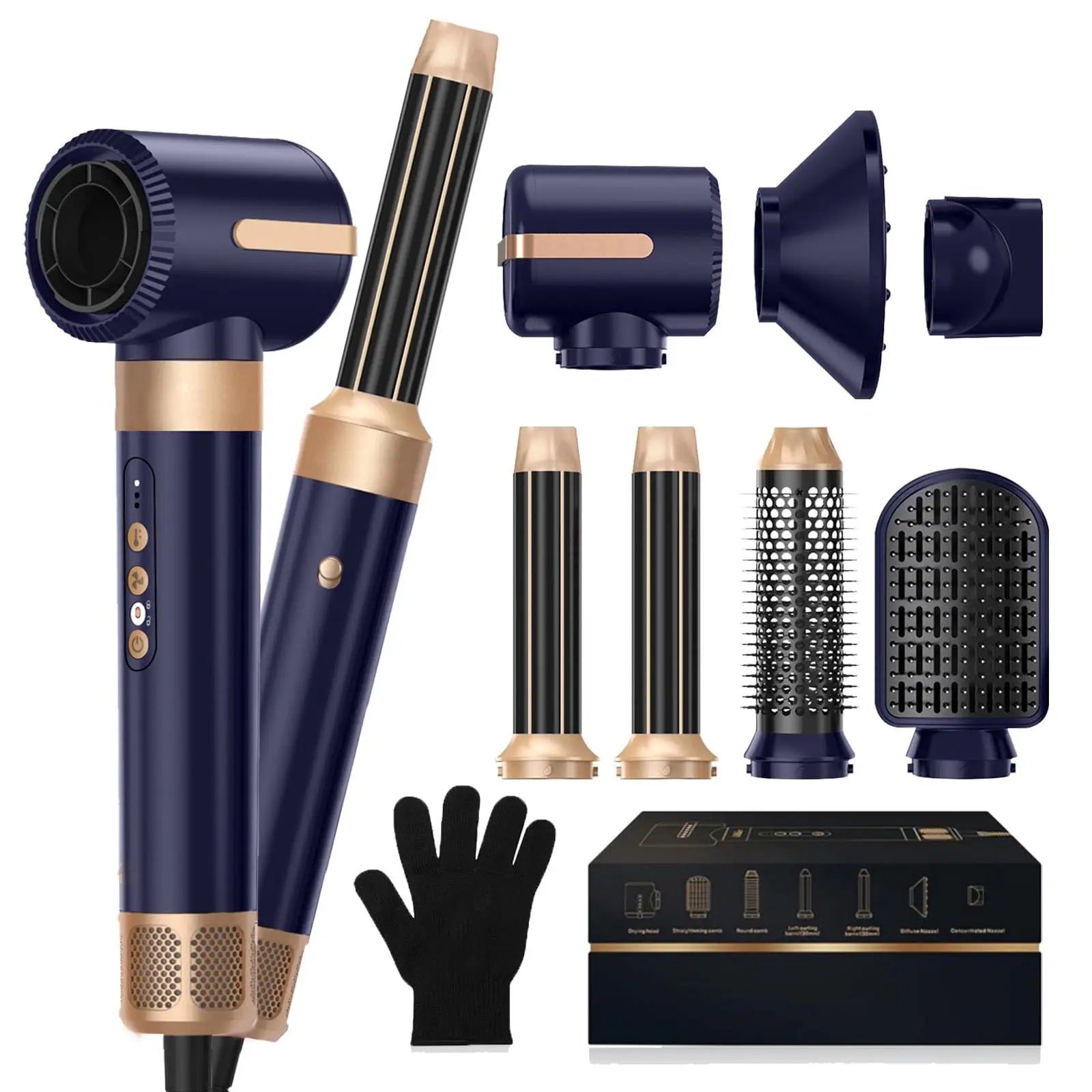 Style Flow 7-in-1 *Brushless Ionic Hot Air Styling Brush & Hair Dryer with Diffuser & Auto Curler*