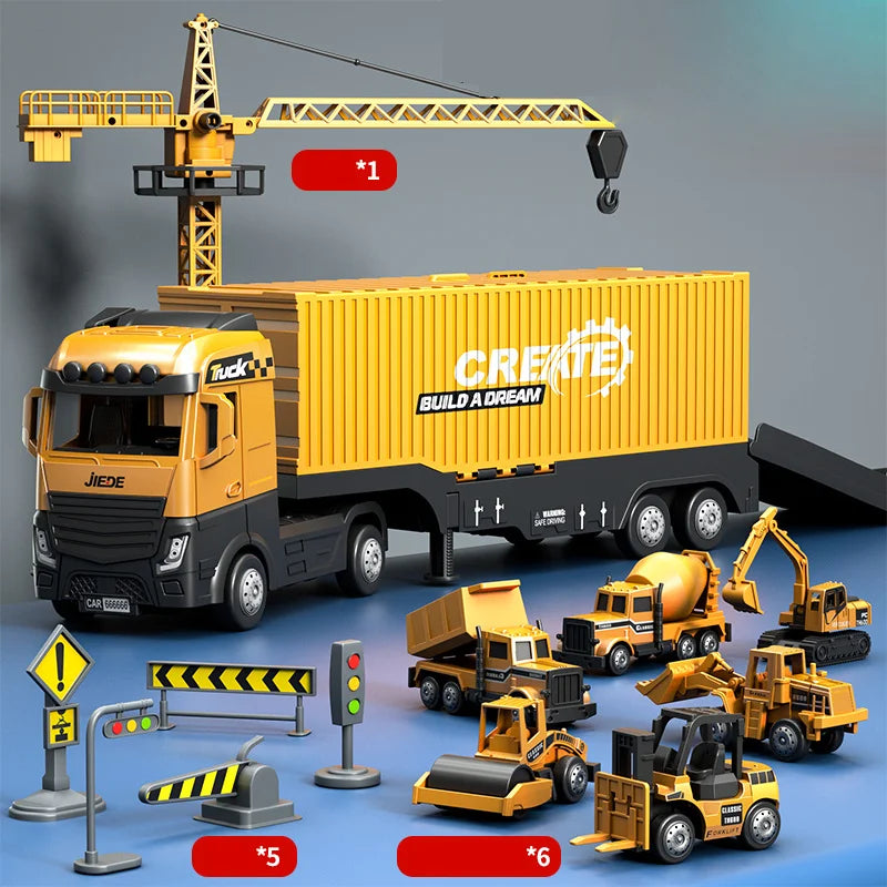Take Apart Construction Truck Toys - 3-in-1 Set with Sound & Light