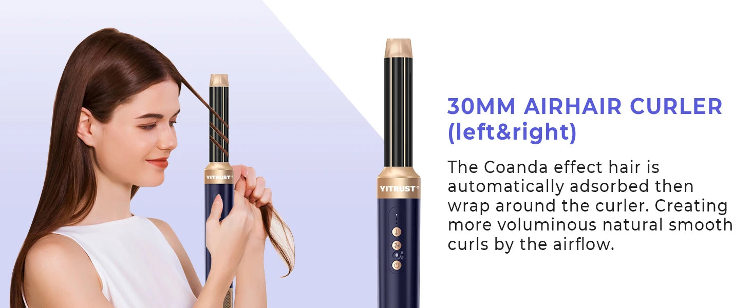 Style Flow 7-in-1 *Brushless Ionic Hot Air Styling Brush & Hair Dryer with Diffuser & Auto Curler*