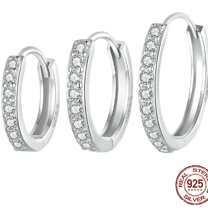 The Glimmer Huggie *   CZ Earring Set in 18K Gold Plated Sterling Silver *