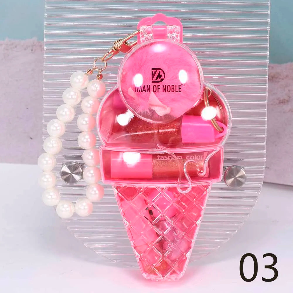 Ice Cream Bear Keychain Lip Gloss - Cute & Moisturizing