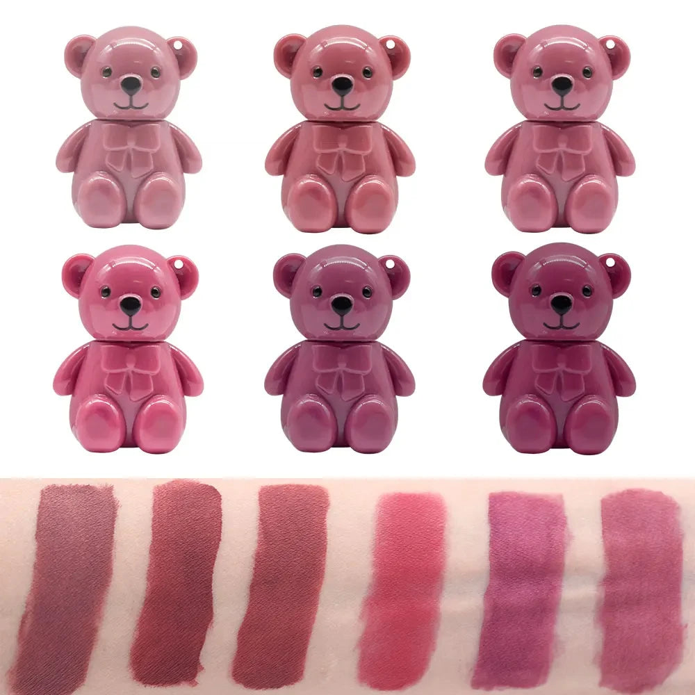 Kawaii Bear Lip Kit - 6 Velvet Matte Lipstick Set