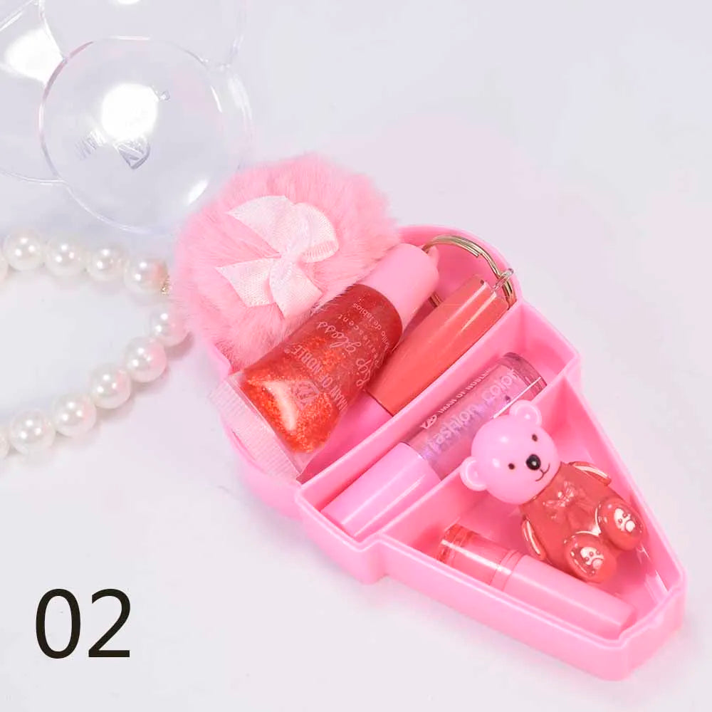 Ice Cream Bear Keychain Lip Gloss - Cute & Moisturizing