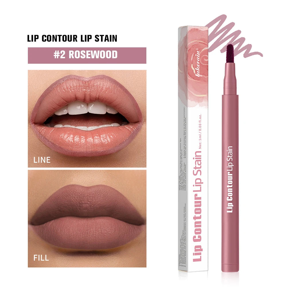 Duo Kiss Lip Perfector *2-in-1 Smudge-Proof Lip Stain & Liner Pen with Dual Tips*
