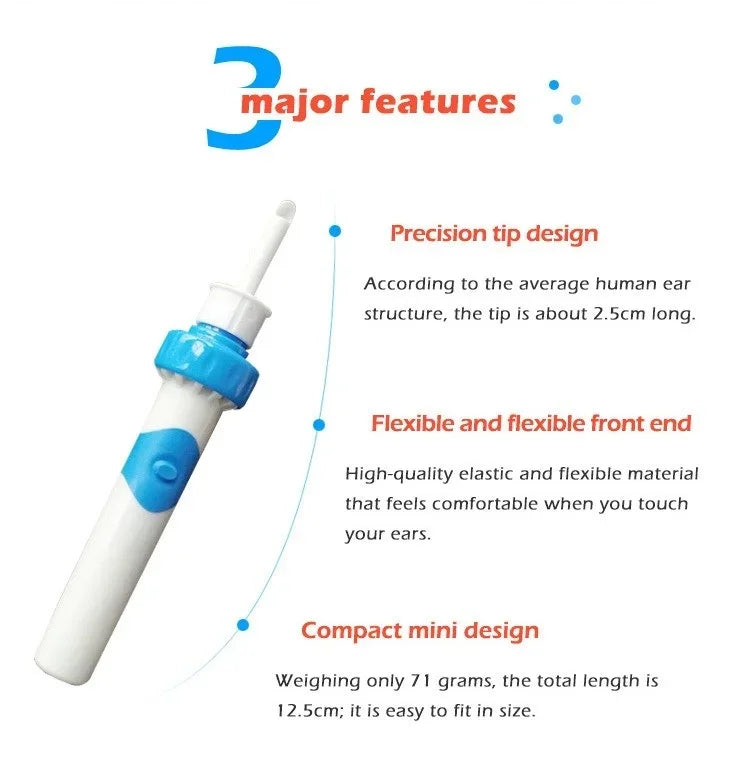 Safe Electric Ear Cleaner - Automatic Earwax Removal Kit with Soft Silicone Tips