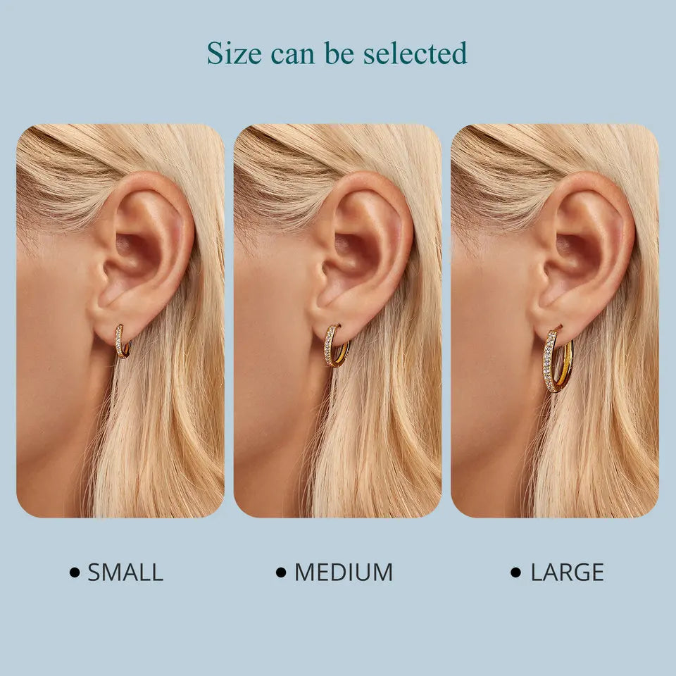 The Glimmer Huggie *   CZ Earring Set in 18K Gold Plated Sterling Silver *