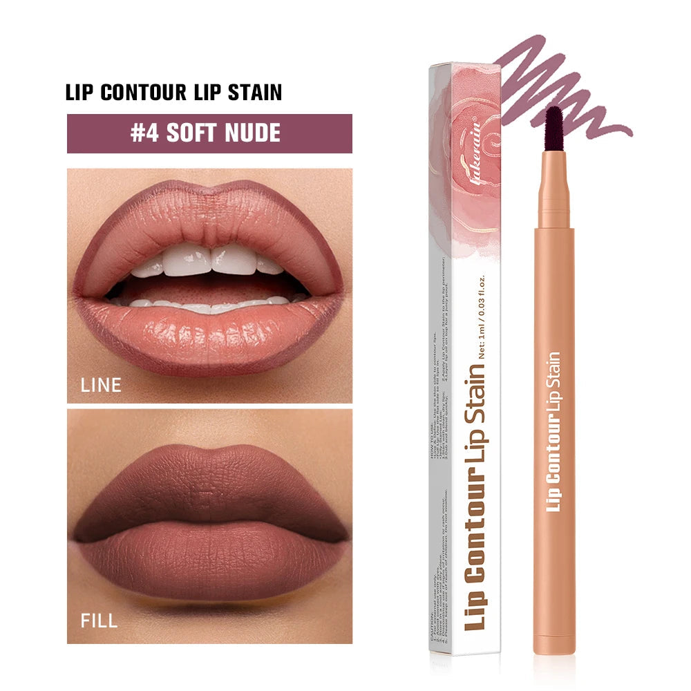 Duo Kiss Lip Perfector *2-in-1 Smudge-Proof Lip Stain & Liner Pen with Dual Tips*