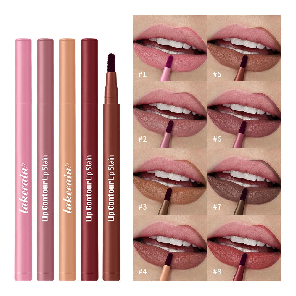 Duo Kiss Lip Perfector *2-in-1 Smudge-Proof Lip Stain & Liner Pen with Dual Tips*