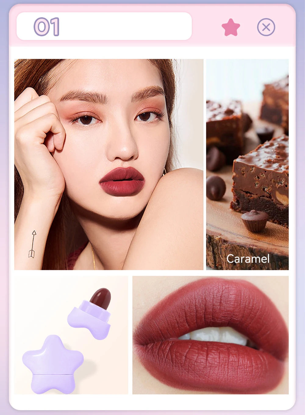 Shimmering Stars Lipstick Set - 6 Matte Velvet Candy Colors