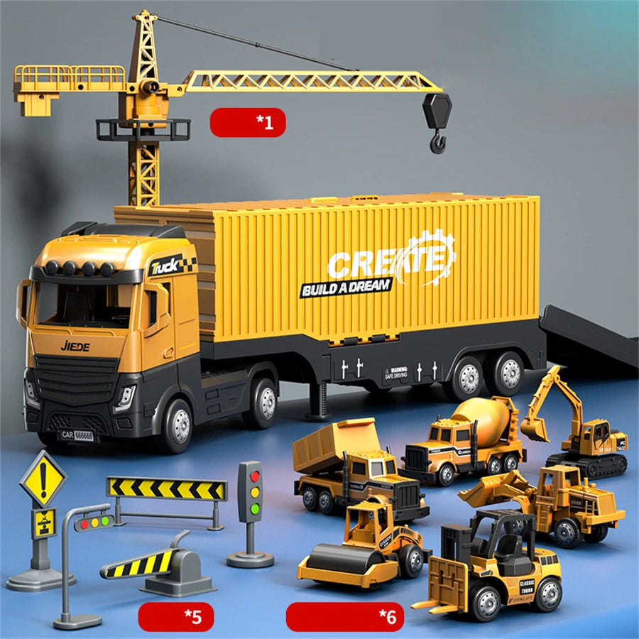 Take Apart Construction Truck Toys - 3-in-1 Set with Sound & Light