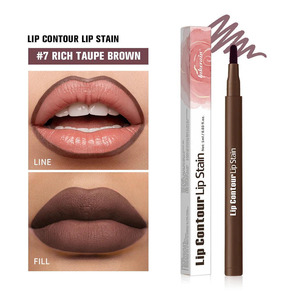 Duo Kiss Lip Perfector *2-in-1 Smudge-Proof Lip Stain & Liner Pen with Dual Tips*