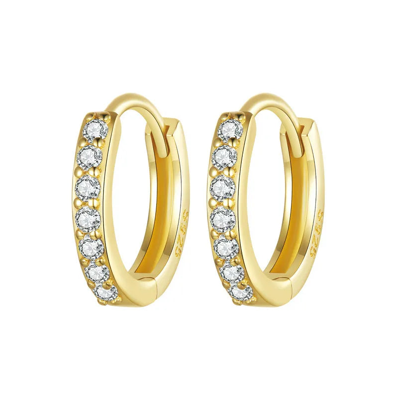 The Glimmer Huggie *   CZ Earring Set in 18K Gold Plated Sterling Silver *