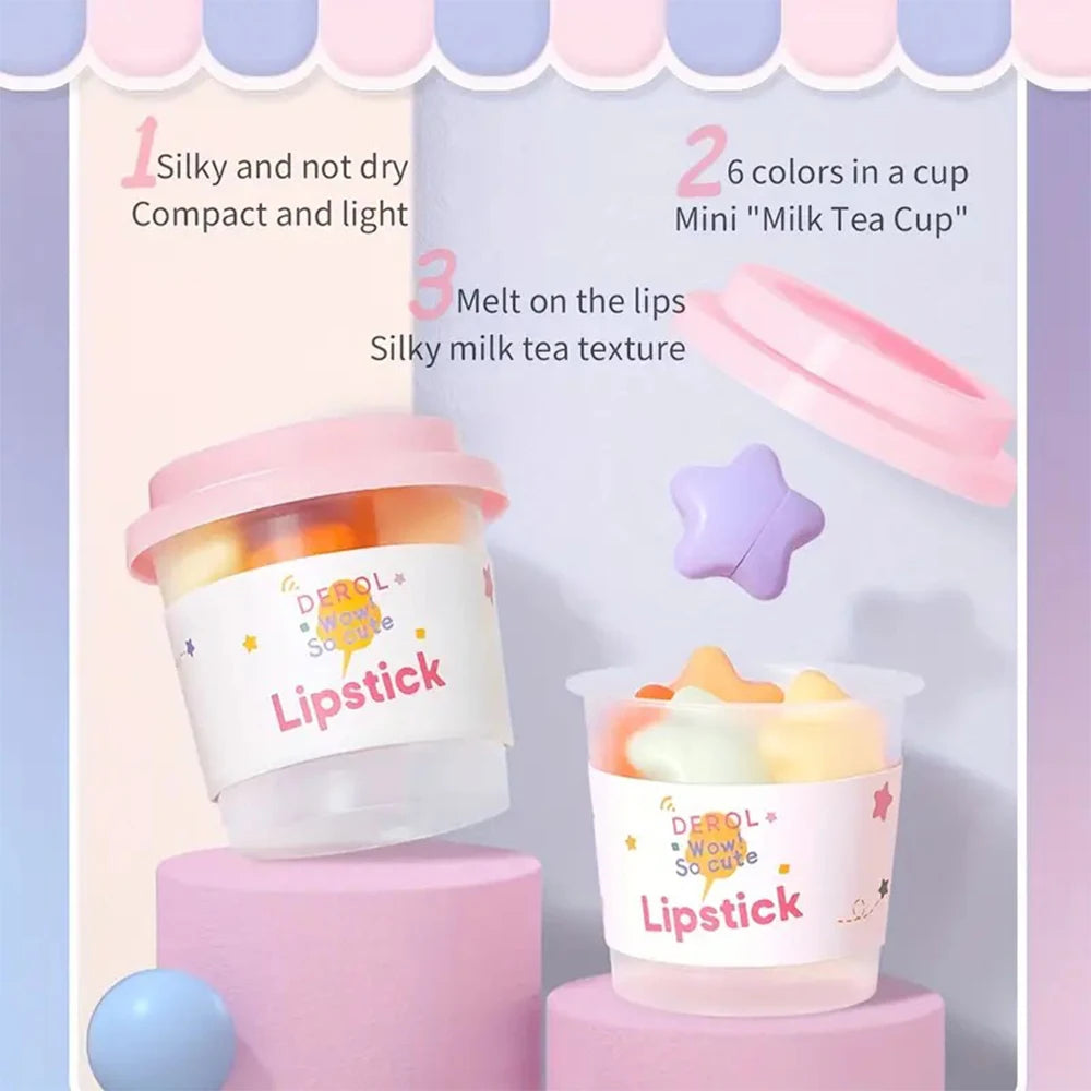 Shimmering Stars Lipstick Set - 6 Matte Velvet Candy Colors