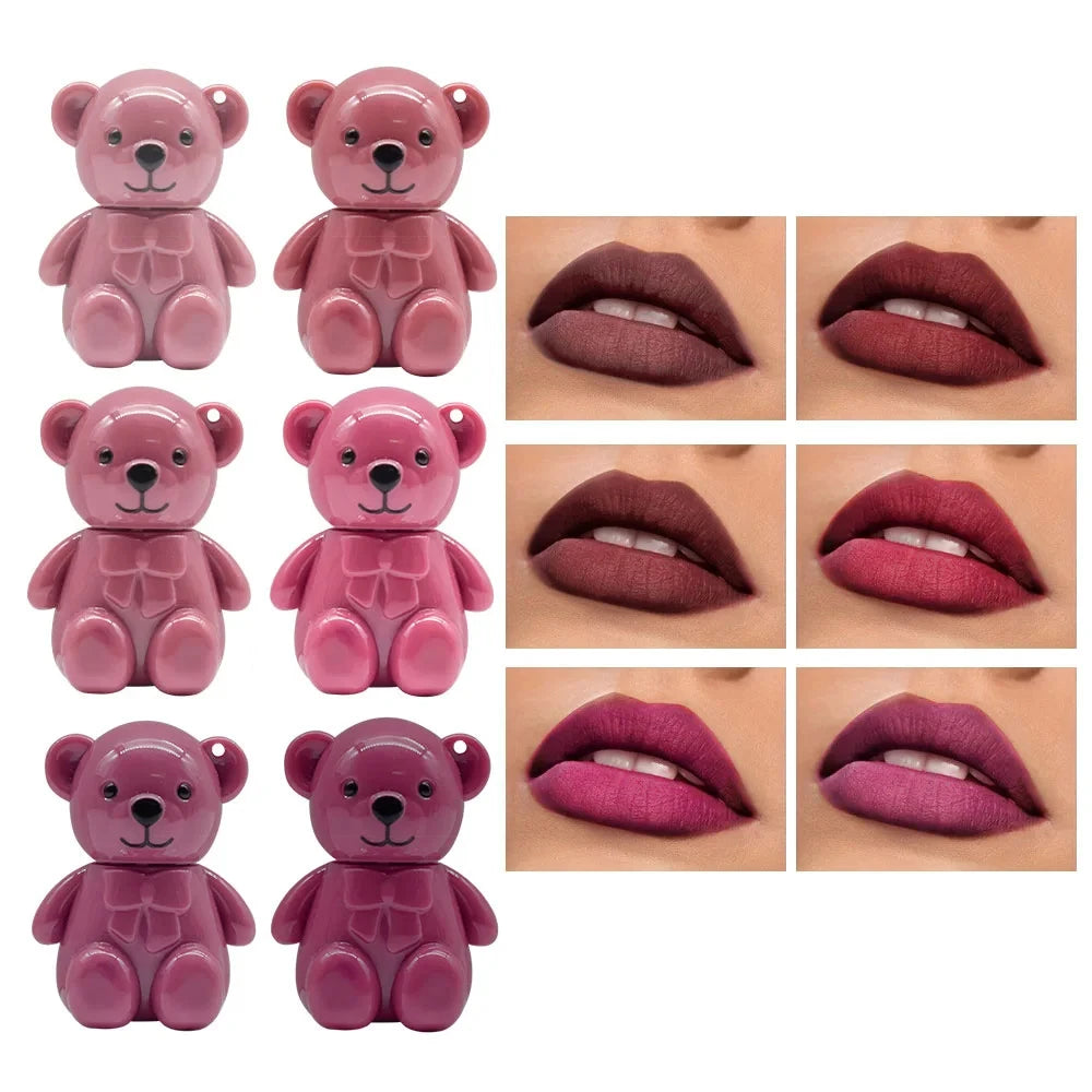 Kawaii Bear Lip Kit - 6 Velvet Matte Lipstick Set