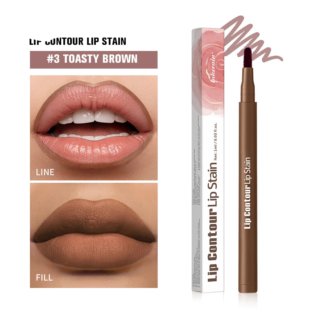 Duo Kiss Lip Perfector *2-in-1 Smudge-Proof Lip Stain & Liner Pen with Dual Tips*
