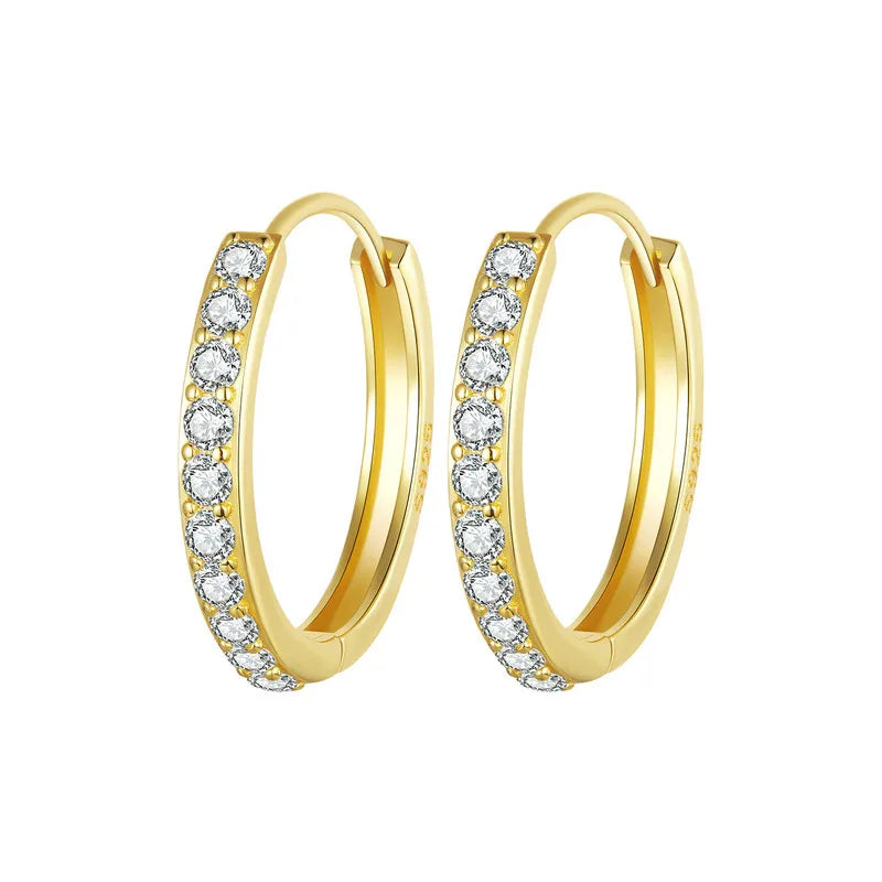 The Glimmer Huggie *   CZ Earring Set in 18K Gold Plated Sterling Silver *