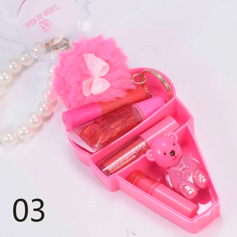 Ice Cream Bear Keychain Lip Gloss - Cute & Moisturizing