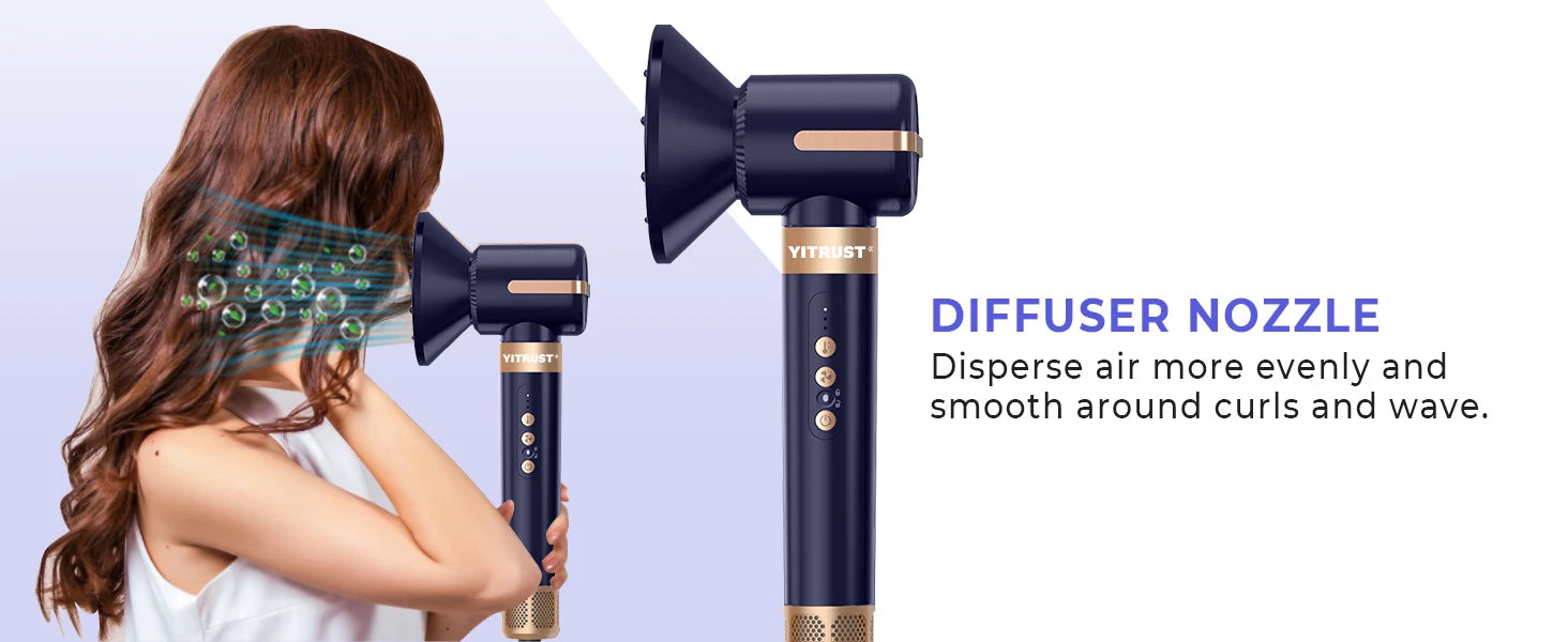 Style Flow 7-in-1 *Brushless Ionic Hot Air Styling Brush & Hair Dryer with Diffuser & Auto Curler*