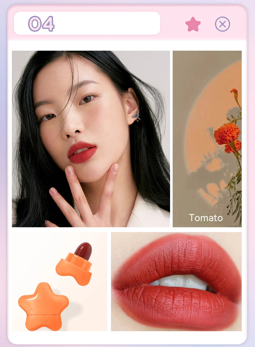 Shimmering Stars Lipstick Set - 6 Matte Velvet Candy Colors