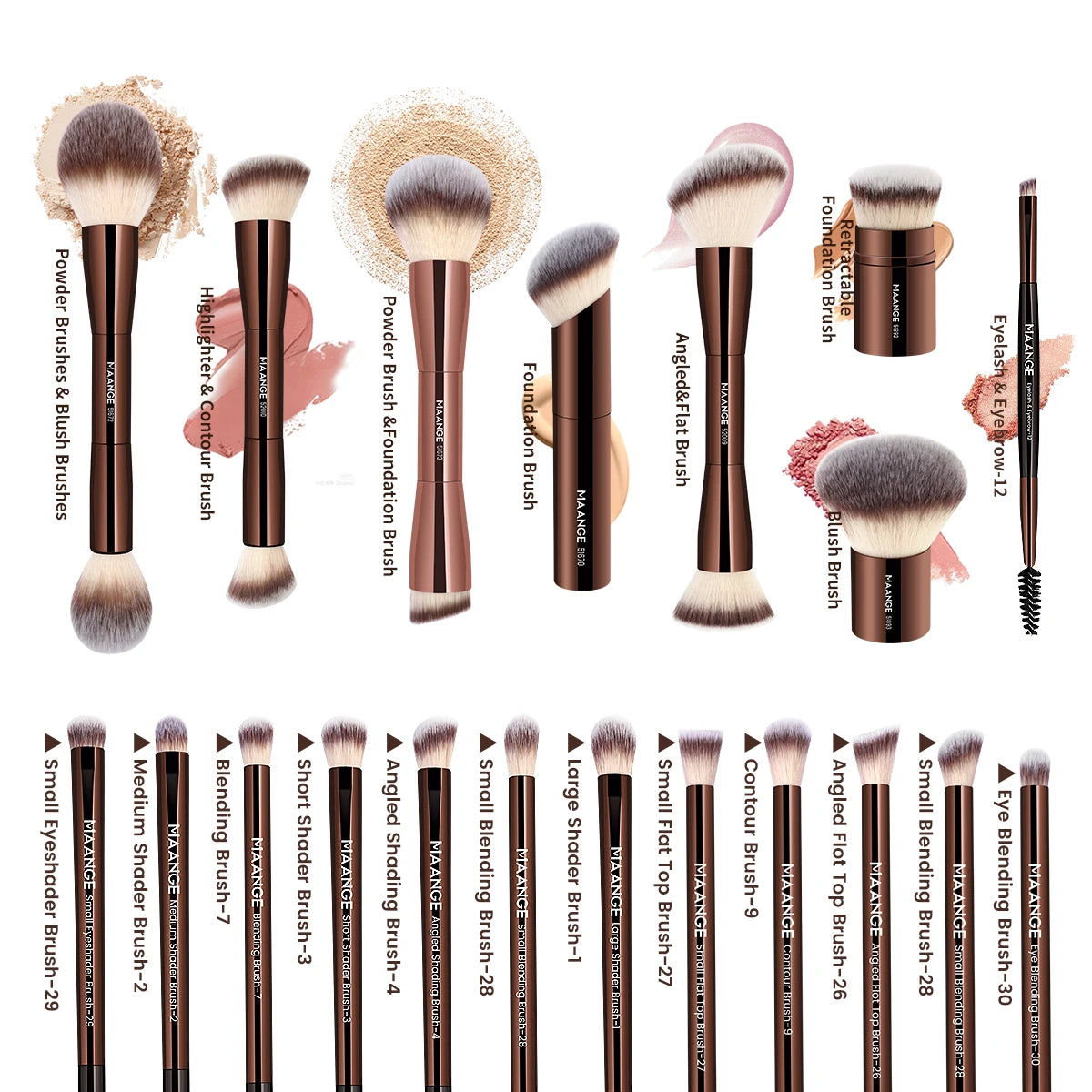 Glow Duet *Double-Ended Professional Makeup Brush Set *