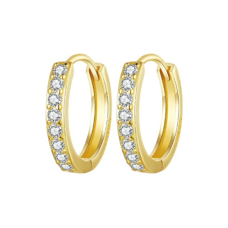 The Glimmer Huggie *   CZ Earring Set in 18K Gold Plated Sterling Silver *