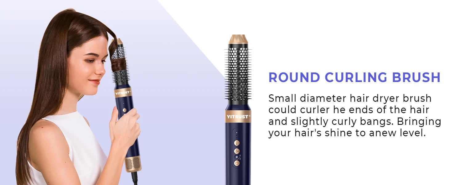 Style Flow 7-in-1 *Brushless Ionic Hot Air Styling Brush & Hair Dryer with Diffuser & Auto Curler*