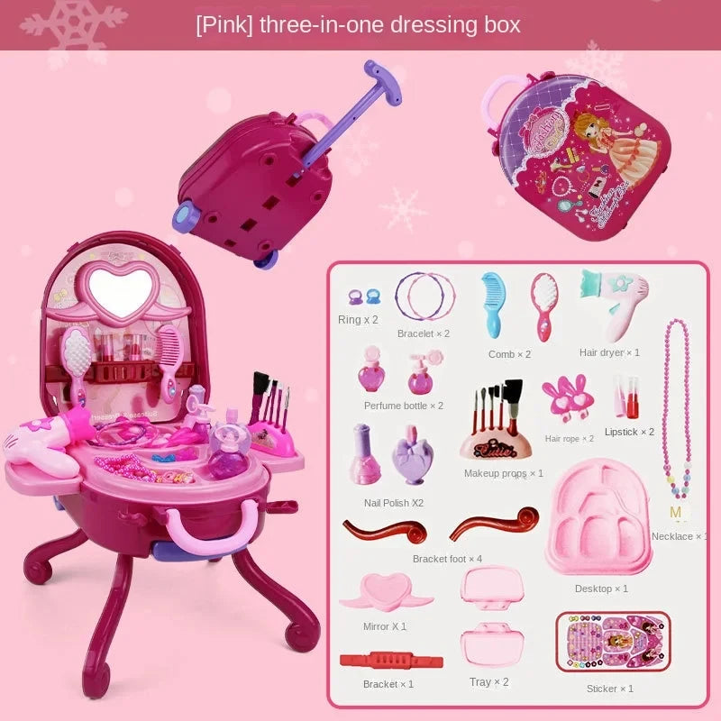 Magical Princess *3-in-1 Makeup Suitcase - Pretend Play Cosmetic Set*