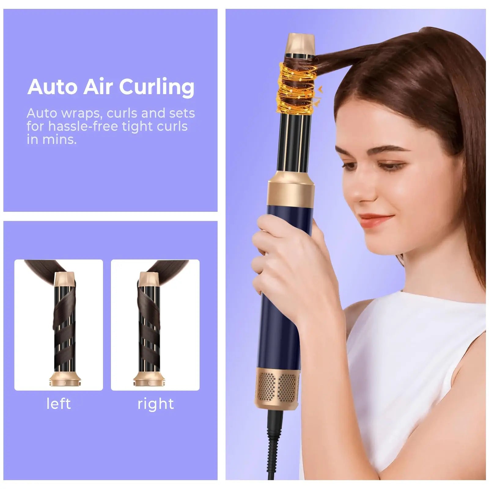 Style Flow 7-in-1 *Brushless Ionic Hot Air Styling Brush & Hair Dryer with Diffuser & Auto Curler*
