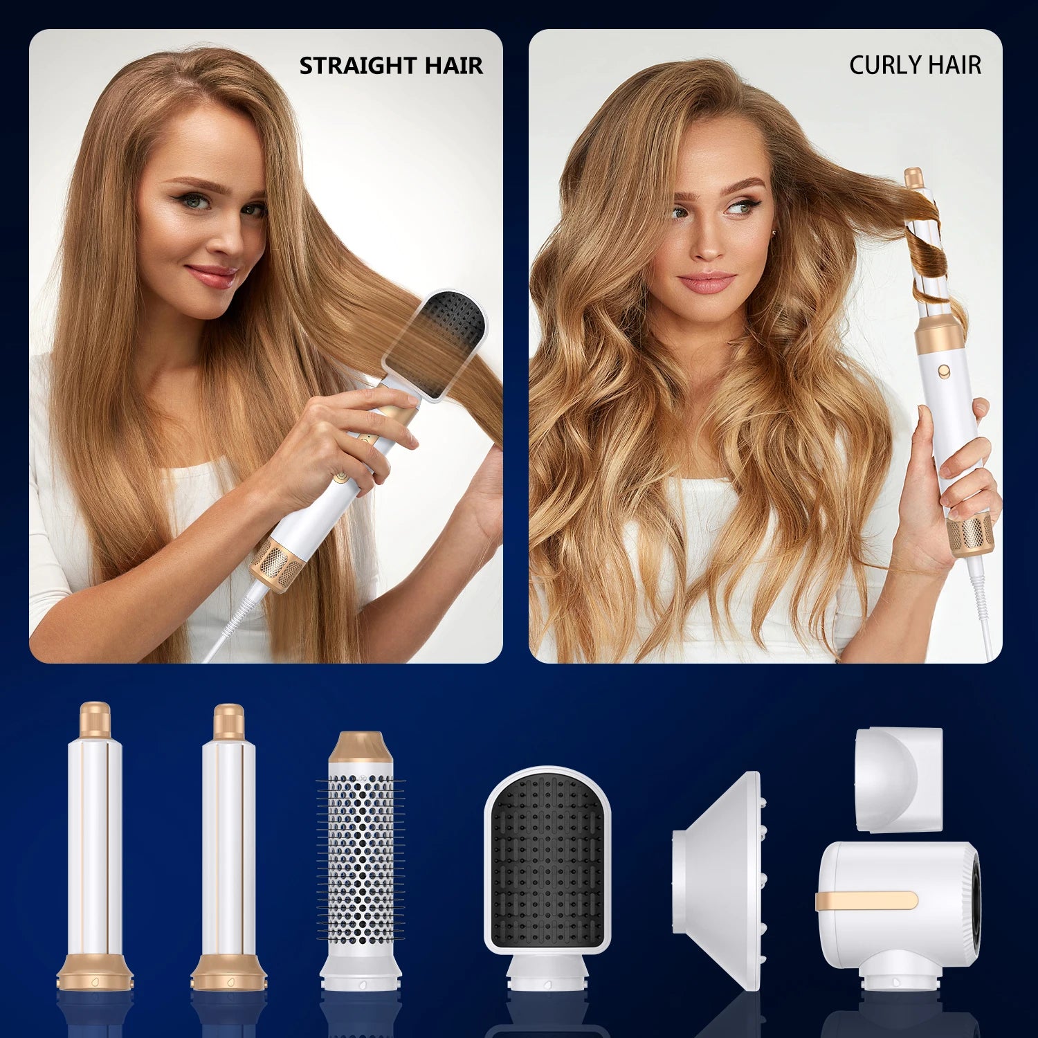 Style Flow 7-in-1 *Brushless Ionic Hot Air Styling Brush & Hair Dryer with Diffuser & Auto Curler*